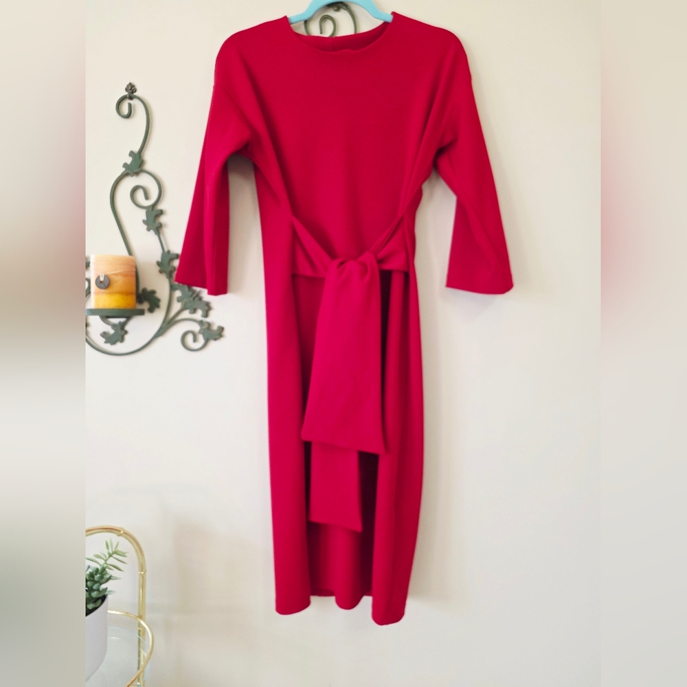 Warehouse Red Midi Dress